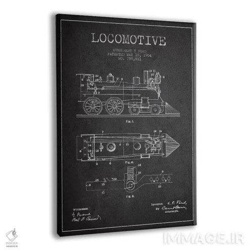 تابلو طرح الگو لوکوموتیو اتلبرت تی. فورد (ذغالی) اثر پیکسل کهنه (استودیو/نام هنری) - نمای پرسپکتیو محصول
