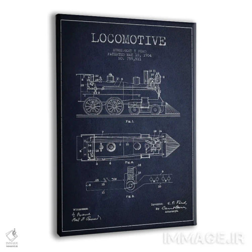 تابلو طرح الگو لوکوموتیو اتلبرت تی. فورد (آبی نفتی) اثر پیکسل کهنه (استودیو/نام هنری) - نمای پرسپکتیو محصول