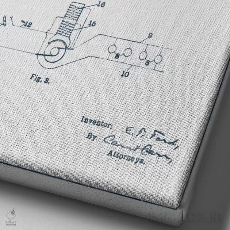 تابلو طرح الگو لوکوموتیو اتلبرت تی. فورد (با جوهر) اثر پیکسل کهنه (استودیو/نام هنری) - نمای نزدیک بافت بوم