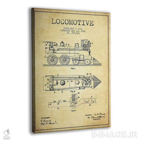 تابلو طرح الگو لوکوموتیو اتلبرت تی. فورد (طرح قدیمی) اثر پیکسل کهنه (استودیو/نام هنری) - نمای پرسپکتیو محصول