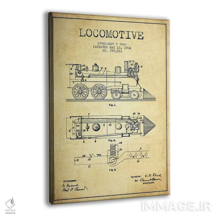 تابلو طرح الگو لوکوموتیو اتلبرت تی. فورد (طرح قدیمی) اثر پیکسل کهنه (استودیو/نام هنری) - نمای پرسپکتیو محصول