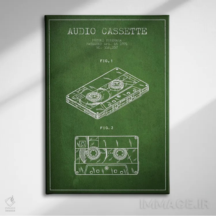 تابلو طرح پتنت کاست صوتی فویوکی یونهارا (سبز) اثر پیکسل کهنه (استودیو/نام هنری) - نمای روبهرو روی دیوار