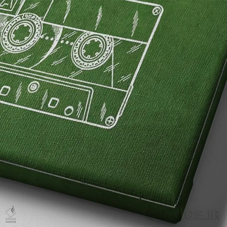 تابلو طرح پتنت کاست صوتی فویوکی یونهارا (سبز) اثر پیکسل کهنه (استودیو/نام هنری) - نمای نزدیک بافت بوم