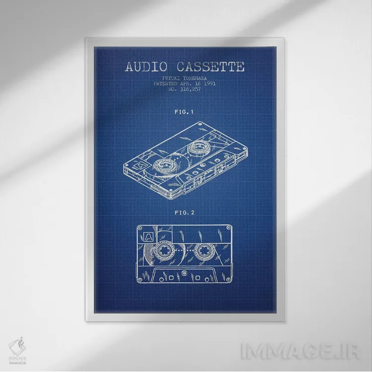 تابلو طرح پتنت کاست صوتی فویوکی یونهارا (شبکه آبی) اثر پیکسل کهنه (استودیو/نام هنری) - نمای قابدار سفید