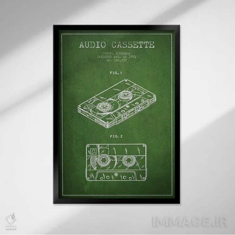 تابلو طرح پتنت کاست صوتی فویوکی یونهارا (سبز) اثر پیکسل کهنه (استودیو/نام هنری) - نمای قابدار مشکی