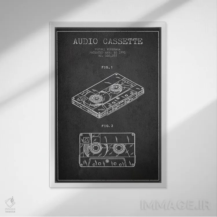 تابلو طرح پتنت کاست صوتی فویوکی یونهارا (ذغالی) اثر پیکسل کهنه (استودیو/نام هنری) - نمای قابدار سفید