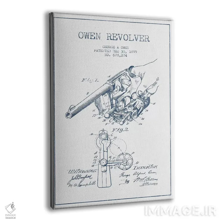 تابلو طرح پتنت رولور جورج آ. اوون (با جوهر) اثر پیکسل کهنه (استودیو/نام هنری) - نمای پرسپکتیو محصول
