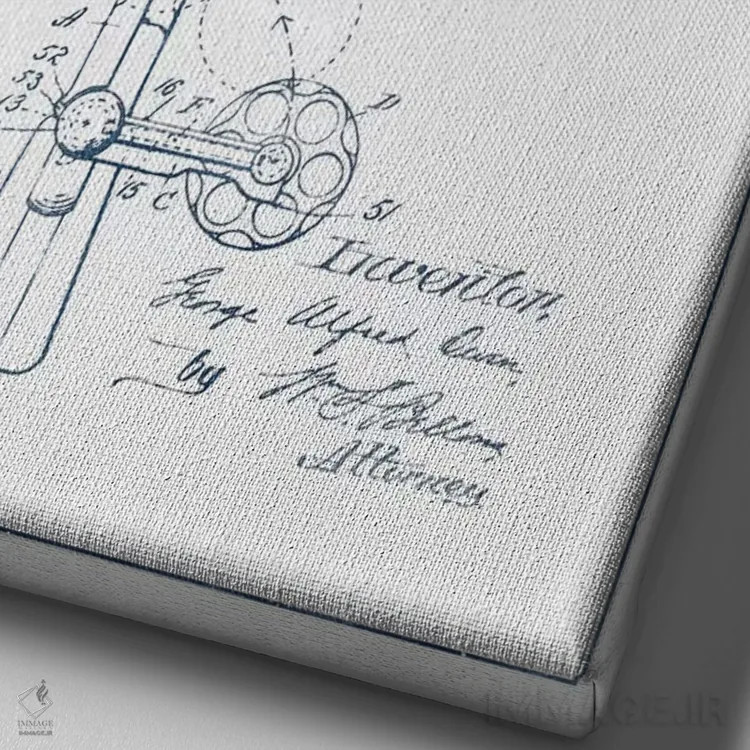 تابلو طرح پتنت رولور جورج آ. اوون (با جوهر) اثر پیکسل کهنه (استودیو/نام هنری) - نمای نزدیک بافت بوم