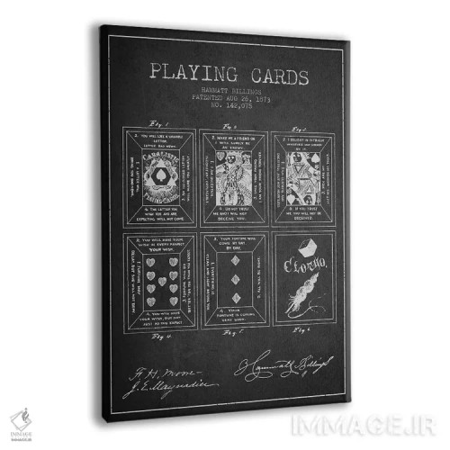 تابلو طرح اختراع کارت بازی همت بیلینگز (زغالسنگی) اثر پیکسل کهنه (استودیو/نام هنری) - نمای پرسپکتیو محصول