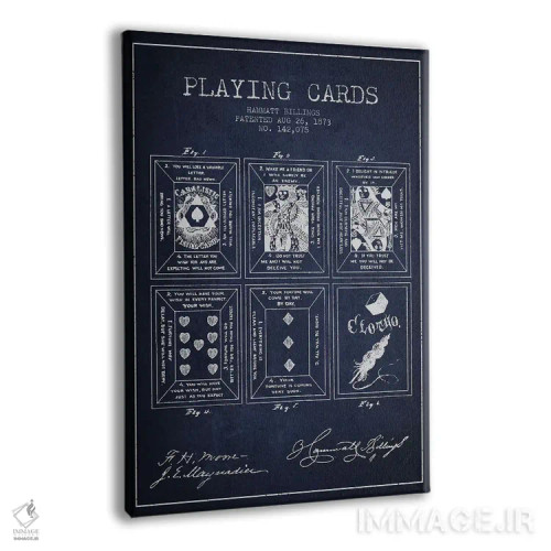 تابلو طرح اختراع کارت بازی همت بیلینگز (آبی سیر) اثر پیکسل کهنه (استودیو/نام هنری) - نمای پرسپکتیو محصول