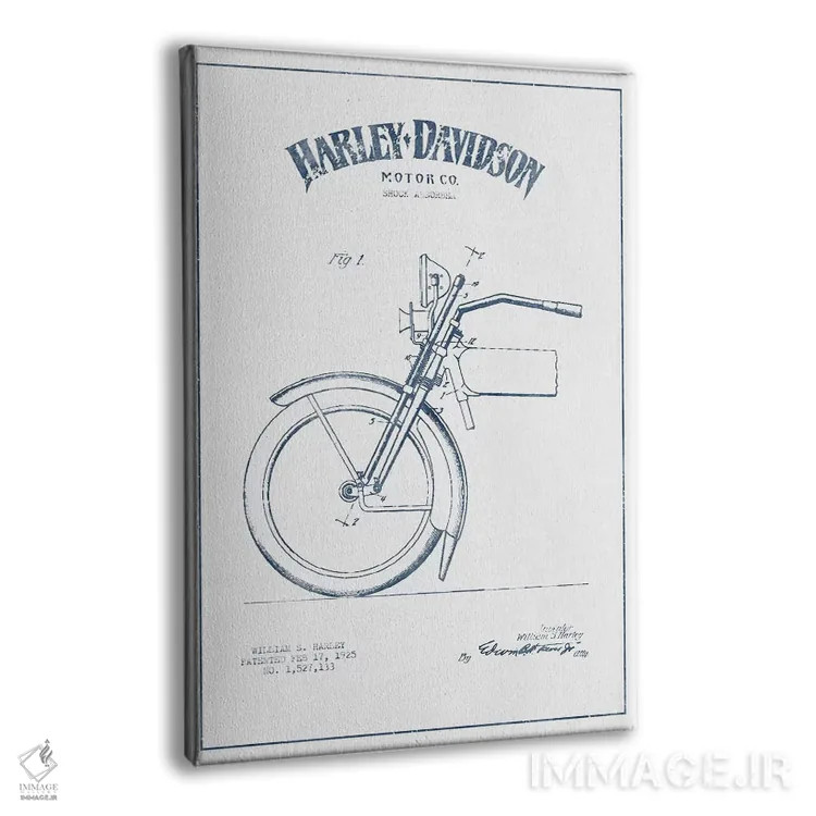 تابلو موتورسیکلتهای هارلی-دیویدسون (جوهر) ۲ اثر پیکسل کهنه (استودیو/نام هنری) - نمای پرسپکتیو محصول