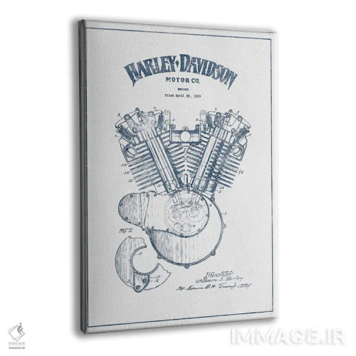 تابلو موتورسیکلتهای هارلی-دیویدسون (جوهر) ۱ اثر پیکسل کهنه (استودیو/نام هنری) - نمای پرسپکتیو محصول