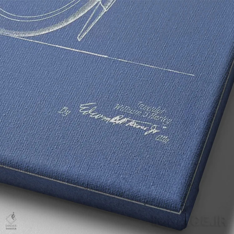 تابلو موتورسیکلتهای هارلی-دیویدسون (آبی روشن) ۴ اثر پیکسل کهنه (استودیو/نام هنری) - نمای نزدیک بافت بوم