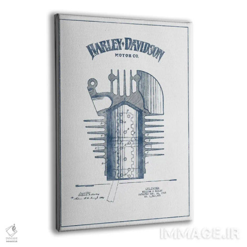 تابلو سیلندر موتورسیکلتهای هارلی-دیویدسون (جوهر) اثر پیکسل کهنه (استودیو/نام هنری) - نمای پرسپکتیو محصول
