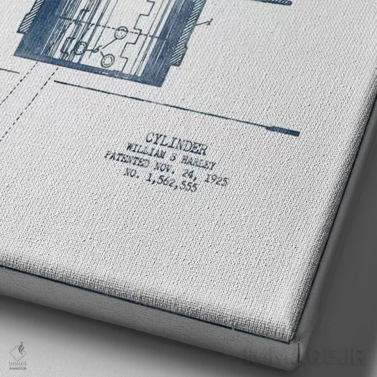 تابلو سیلندر موتورسیکلتهای هارلی-دیویدسون (جوهر) اثر پیکسل کهنه (استودیو/نام هنری) - نمای نزدیک بافت بوم