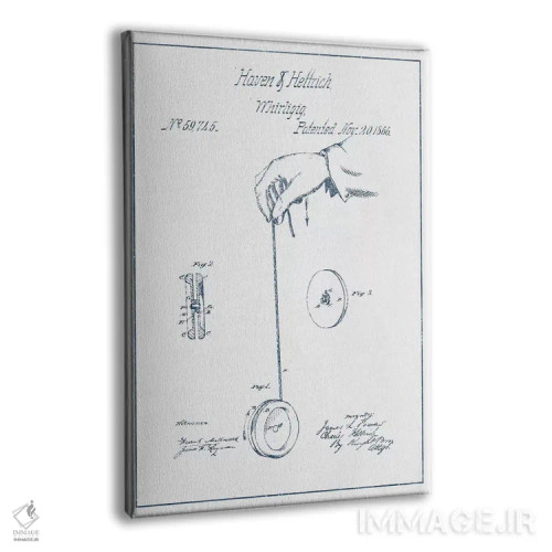 تابلو طرح اختراع اسباببازی گردان هاون و هتریچ (جوهر) اثر پیکسل کهنه (استودیو/نام هنری) - نمای پرسپکتیو محصول