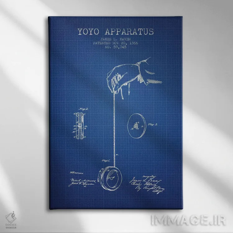 تابلو طرح اختراع وسیله یویو جی.ال. هاون (شبکه آبی) اثر پیکسل کهنه (استودیو/نام هنری) - نمای روبهرو روی دیوار