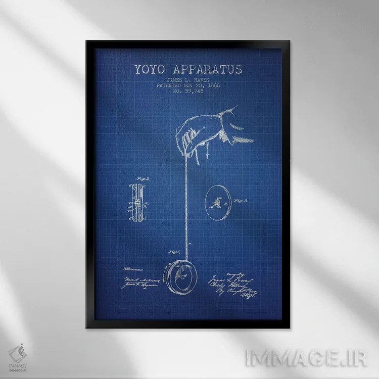 تابلو طرح اختراع وسیله یویو جی.ال. هاون (شبکه آبی) اثر پیکسل کهنه (استودیو/نام هنری) - نمای قابدار مشکی