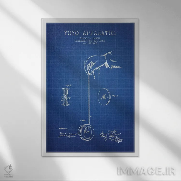 تابلو طرح اختراع وسیله یویو جی.ال. هاون (شبکه آبی) اثر پیکسل کهنه (استودیو/نام هنری) - نمای قابدار سفید