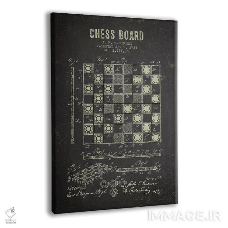 تابلو طرح اختراع صفحه شطرنج جی.اف. تروسکوسکی (زغالسنگی) اثر پیکسل کهنه (استودیو/نام هنری) - نمای پرسپکتیو محصول