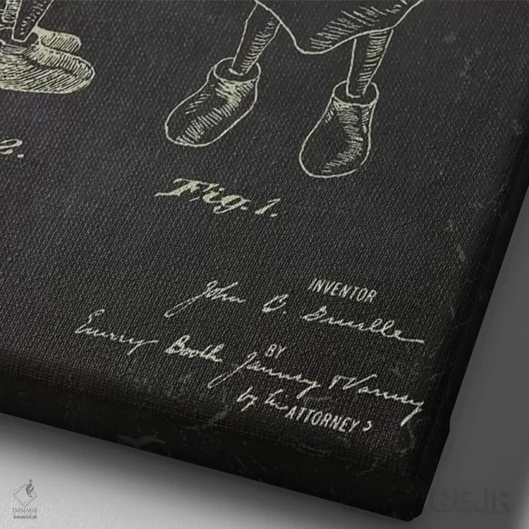 تابلو Female Patent Sketch (Charcoal),طرح اختراع اردک اسباببازی ماده جی.بی. گروئل (زغالسنگی) اثر پیکسل کهنه (استودیو/نام هنری) - نمای نزدیک بافت بوم