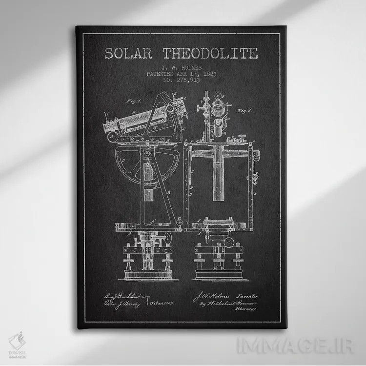 تابلو طرح پتنت توتال ایست خورشیدی جی.دبلیو. هولمز (زغالسنگی) (ابزار نقشهبرداری) اثر پیکسل کهنه (استودیو/نام هنری) - نمای روبهرو روی دیوار