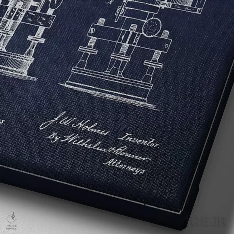 تابلو طرح پتنت توتال ایست خورشیدی جی.دبلیو. هولمز (سورمهای) (ابزار نقشهبرداری) اثر پیکسل کهنه (استودیو/نام هنری) - نمای نزدیک بافت بوم