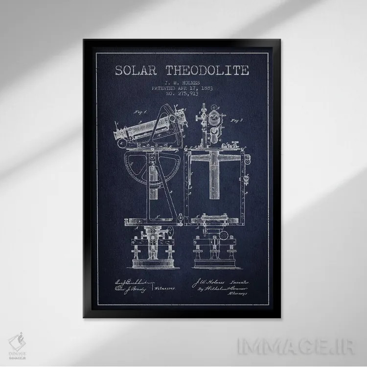 تابلو طرح پتنت توتال ایست خورشیدی جی.دبلیو. هولمز (سورمهای) (ابزار نقشهبرداری) اثر پیکسل کهنه (استودیو/نام هنری) - نمای قابدار مشکی