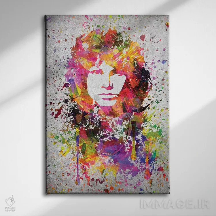 تابلو جیم موریسون (خوانندهٔ گروه دورز) اثر پیکسل کهنه (استودیو/نام هنری) - نمای روبهرو روی دیوار