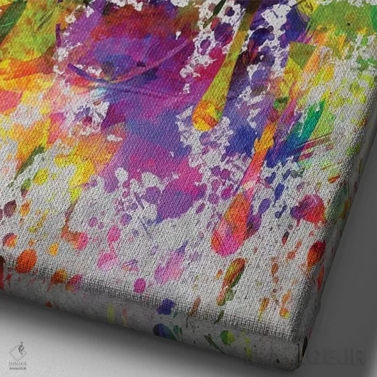 تابلو جیم موریسون (خوانندهٔ گروه دورز) اثر پیکسل کهنه (استودیو/نام هنری) - نمای نزدیک بافت بوم