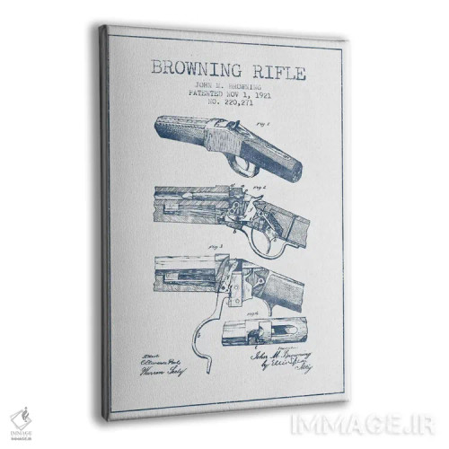 تابلو طرح پتنت تفنگ جان ام. براونینگ (مرکب) اثر پیکسل کهنه (استودیو/نام هنری) - نمای پرسپکتیو محصول