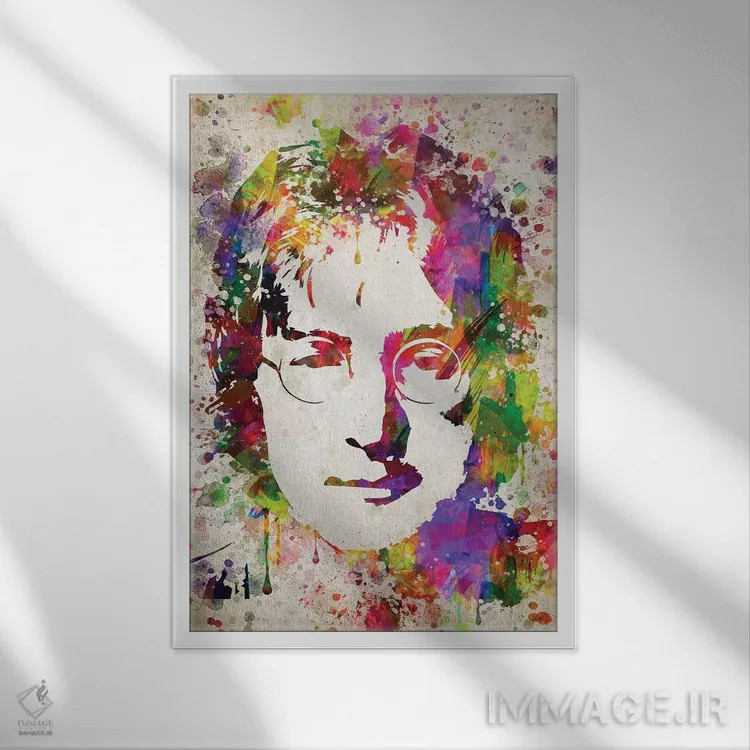 تابلو جان لنون (خواننده و آهنگساز) اثر پیکسل کهنه (استودیو/نام هنری) - نمای قابدار سفید