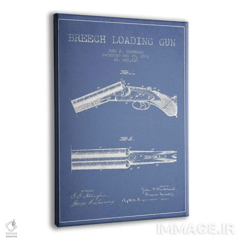 تابلو طرح پتنت اسلحه لوباورگ از عقب جان پی. بورکارد (آبی روشن) اثر پیکسل کهنه (استودیو/نام هنری) - نمای پرسپکتیو محصول