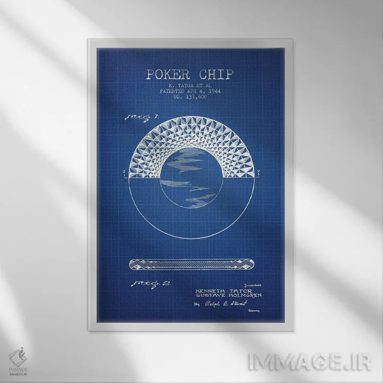 تابلو طرح پتنت چیپ پوکر کی. تیتور و همکاران (شبکه آبی) اثر پیکسل کهنه (استودیو/نام هنری) - نمای قابدار سفید