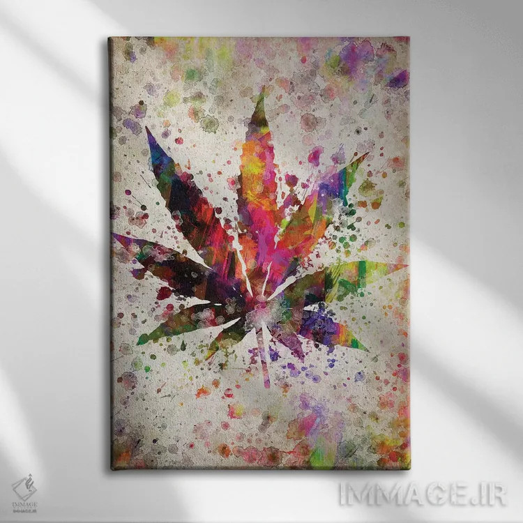 تابلو ماریجوانا (گیاه مخدر) اثر پیکسل کهنه (استودیو/نام هنری) - نمای روبهرو روی دیوار