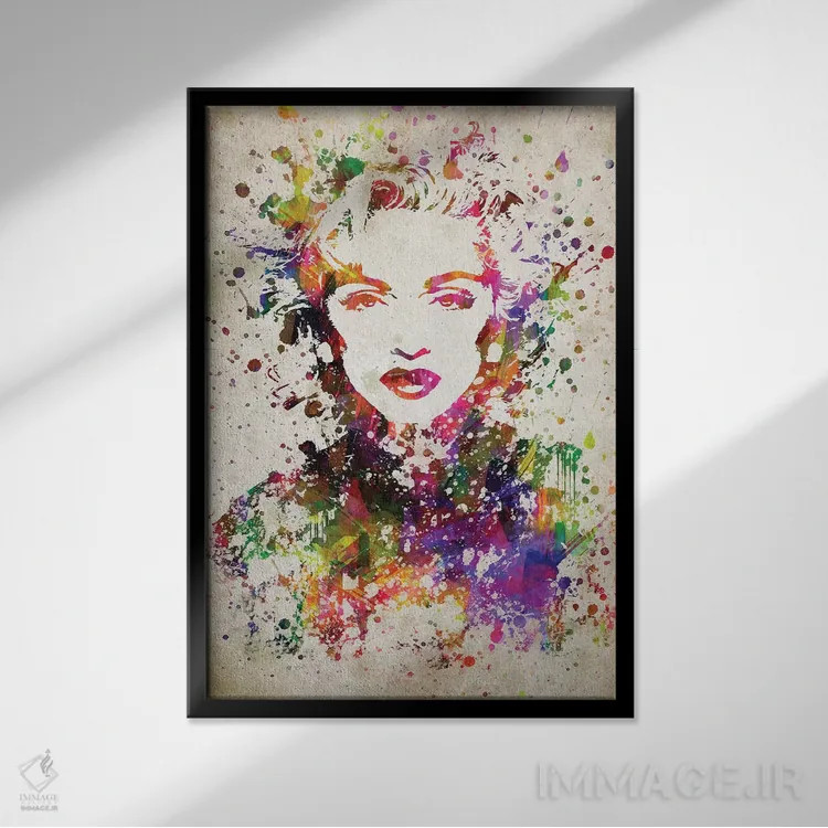 تابلو مدونا (خواننده و بازیگر) اثر پیکسل کهنه (استودیو/نام هنری) - نمای قابدار مشکی