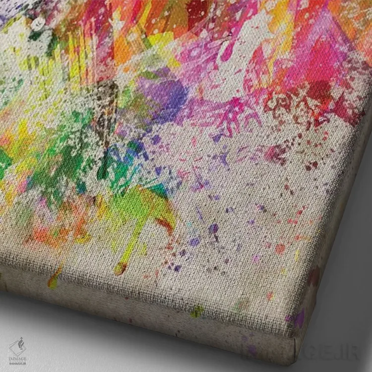 تابلو مرلین منسون (خواننده) اثر پیکسل کهنه (استودیو/نام هنری) - نمای نزدیک بافت بوم