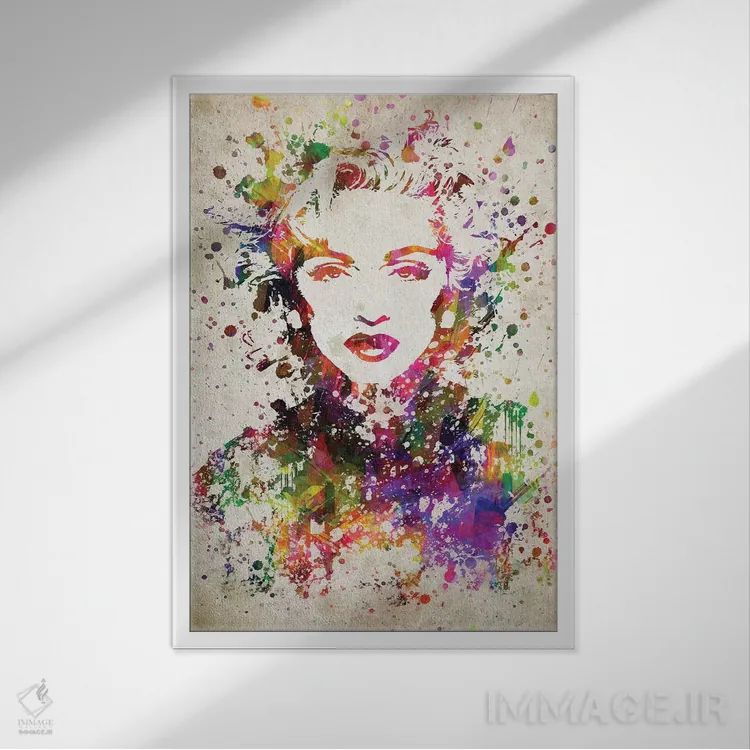 تابلو مدونا (خواننده و بازیگر) اثر پیکسل کهنه (استودیو/نام هنری) - نمای قابدار سفید