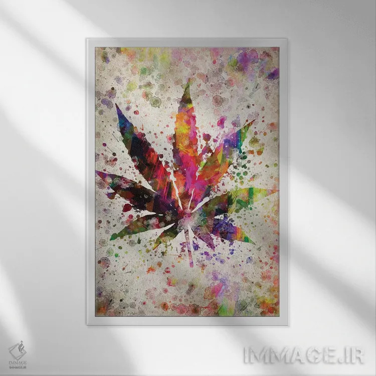 تابلو ماریجوانا (گیاه مخدر) اثر پیکسل کهنه (استودیو/نام هنری) - نمای قابدار سفید