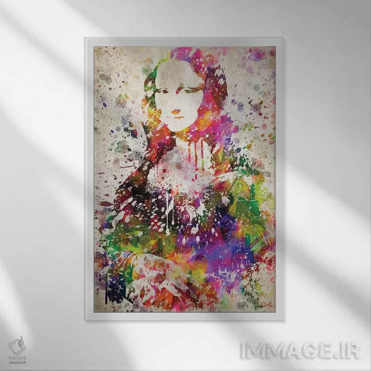 تابلو مونالیزا (اثر داوینچی) اثر پیکسل کهنه (استودیو/نام هنری) - نمای قابدار سفید