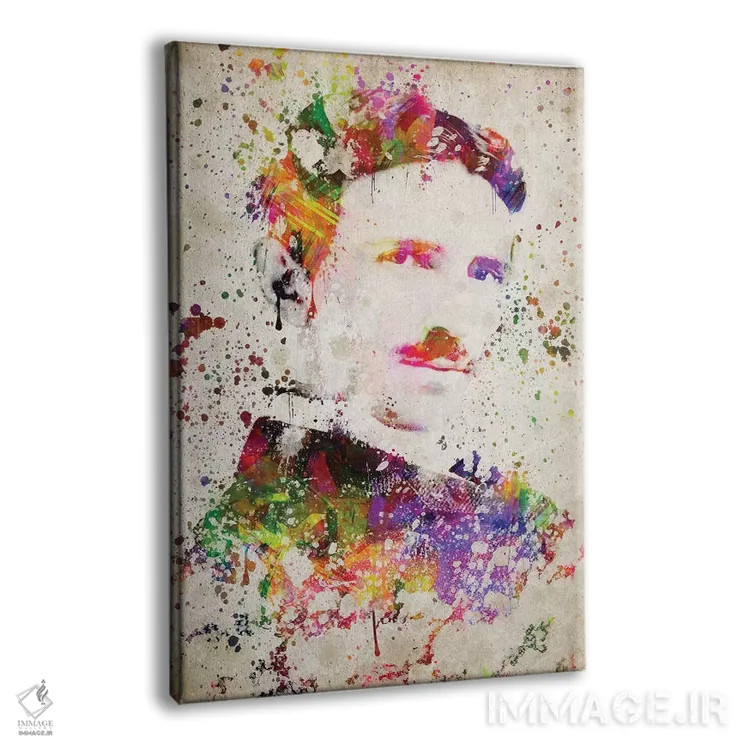 تابلو نیکولا تسلا (مهندس و مخترع) اثر پیکسل کهنه (استودیو/نام هنری) - نمای پرسپکتیو محصول