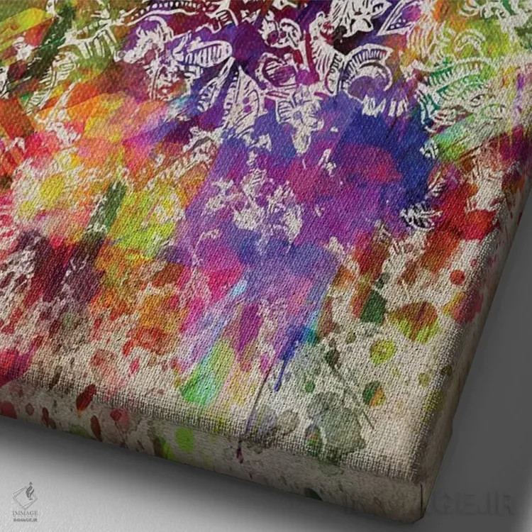 تابلو نلسون ماندلا (رهبر آفریقای جنوبی) اثر پیکسل کهنه (استودیو/نام هنری) - نمای نزدیک بافت بوم