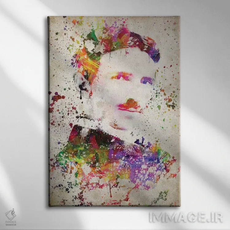 تابلو نیکولا تسلا (مهندس و مخترع) اثر پیکسل کهنه (استودیو/نام هنری) - نمای روبهرو روی دیوار