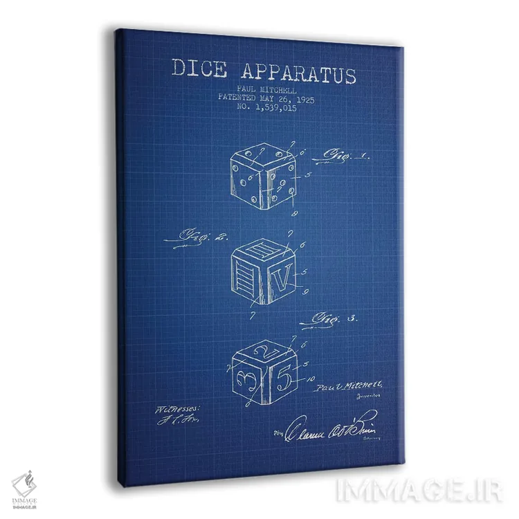 تابلو طرح پتنت دستگاه تاس پاول میچل (شبکه آبی) اثر پیکسل کهنه (استودیو/نام هنری) - نمای پرسپکتیو محصول