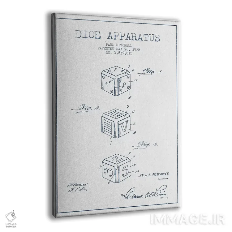 تابلو طرح پتنت دستگاه تاس پاول میچل (مرکب) اثر پیکسل کهنه (استودیو/نام هنری) - نمای پرسپکتیو محصول