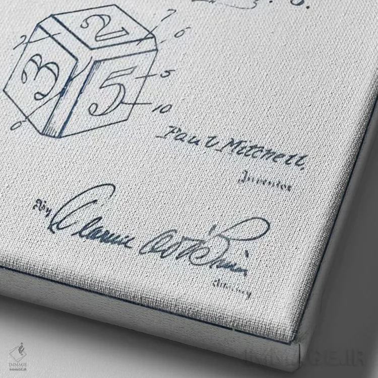 تابلو طرح پتنت دستگاه تاس پاول میچل (مرکب) اثر پیکسل کهنه (استودیو/نام هنری) - نمای نزدیک بافت بوم