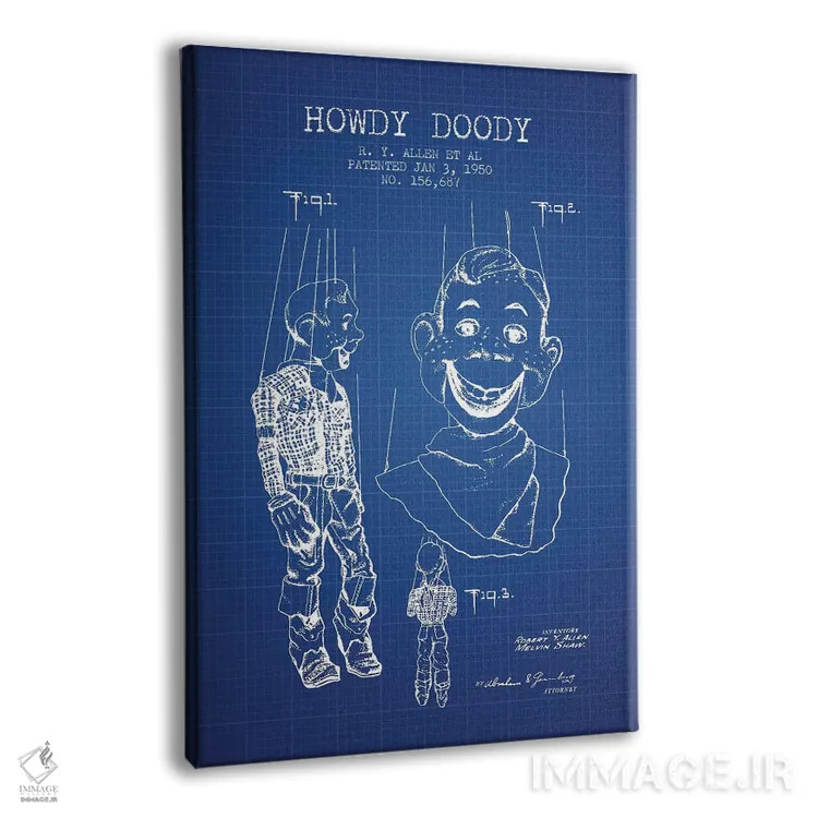 تابلو طرح پتنت عروسک هودی دودی آر.وای. آلن و همکاران (شبکه آبی) اثر پیکسل کهنه (استودیو/نام هنری) - نمای پرسپکتیو محصول