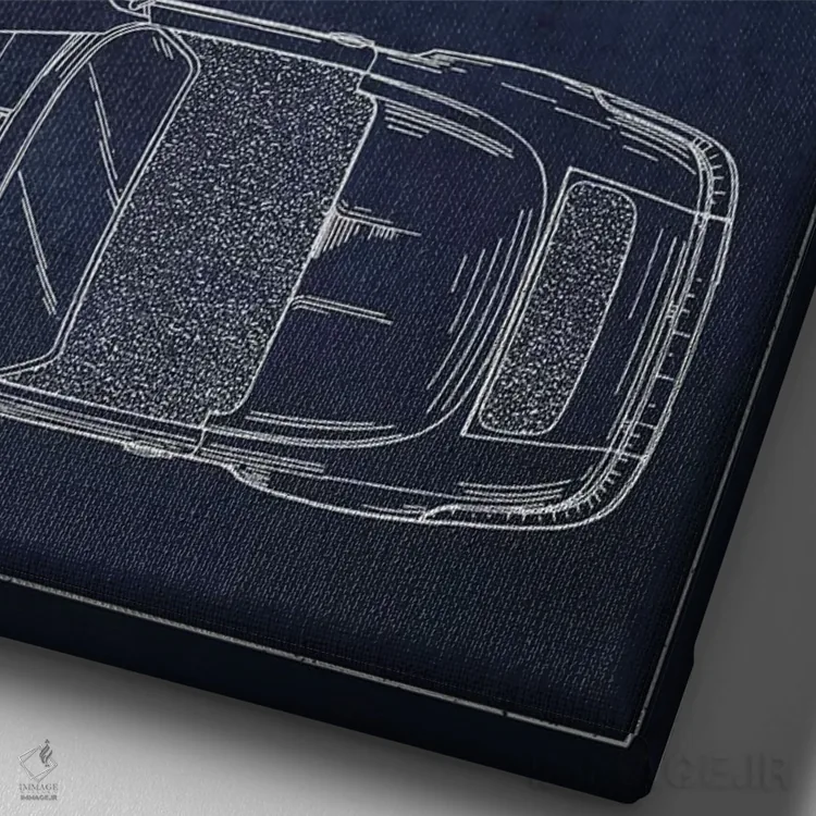 تابلو طرح پتنت پورشه شرکت پورشه (سورمهای) اثر پیکسل کهنه (استودیو/نام هنری) - نمای نزدیک بافت بوم