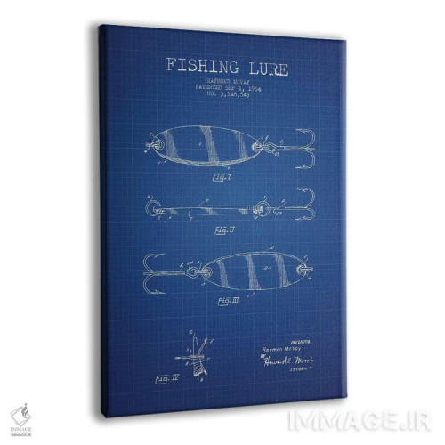 تابلو طرح پتنت طعمه ماهیگیری ریموند مکوی (شبکه آبی) شماره ۳ اثر پیکسل کهنه (استودیو/نام هنری) - نمای پرسپکتیو محصول
