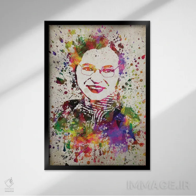 تابلو روزا پارکس (فعال حقوق مدنی) اثر پیکسل کهنه (استودیو/نام هنری) - نمای قابدار مشکی